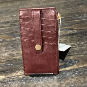 Hammitt 210 West Cherrywood Pebble Leather Card Holder